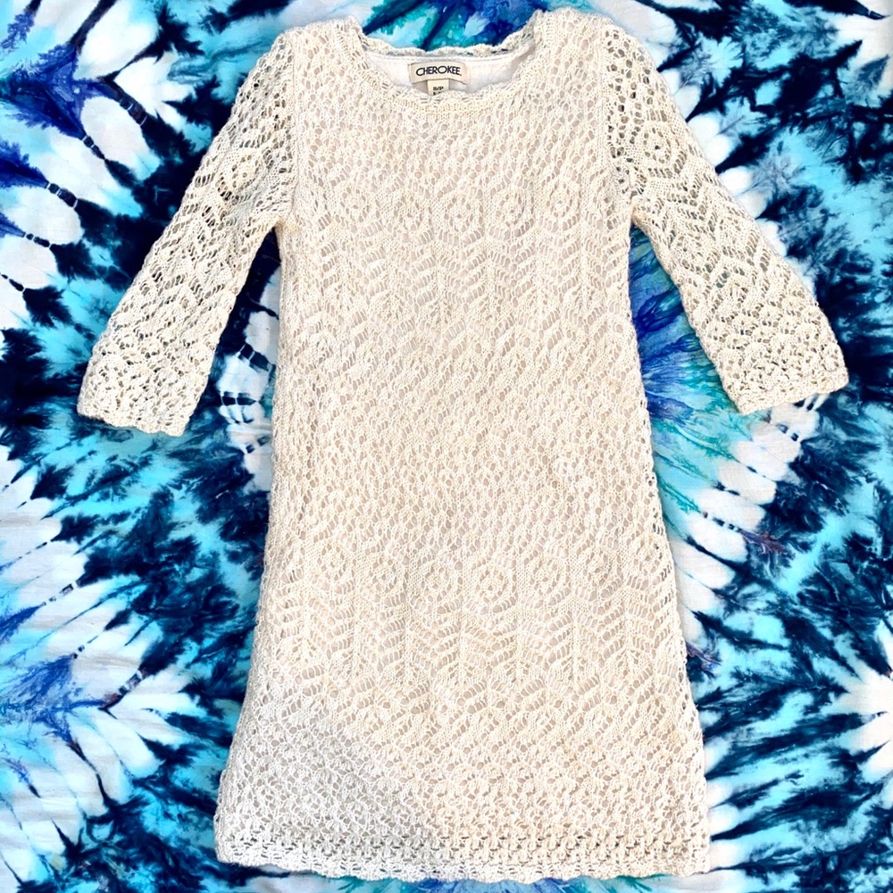 Girls 6-6x White Crochet Dress/Tunic